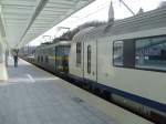 BR 23 Hier schiebt Lok 2381 einen IC �ber die Rampe von Li�ge Guillemins nach Ans am 17.3.2010 nach. An diesem Tag wurden alle ICs nachgeschoben und w�re auch um einige zus�tzliche Wagen erg�nzt.