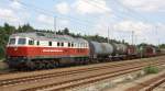232 329-3 der East-West Railways zieht am 04.08. 10 ein Sammelsurium ...