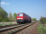 232 524-9 zwischen Pegau und Profen f�hrt in Richtung Zeitz ...
