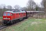 BR 232 mit Zugen Die 232 654-4 bei der Ausfahrt aus W�lfrath Flandersbach , am 25,11,09 