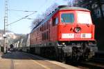 232 129-7 mit G�terzug Richtung Dresden in Wehlen, 11.03.2007  ...