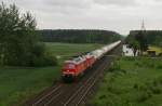 Zwei 232 der MEG mit dem Zementzug DGS 59168, aufgenommen ...
