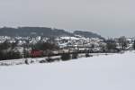 233 289 mit einem gemischten G�terzug am 15.02.2010 bei Sulzbach-Rosenberg. ...