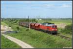 BR 233 mit Zugen 233 705 mit einem kurzem Gz aus Poppendorf zum Rostocker Seehafen.Aufgenommen am 18.06.10 kurz hinter Bentwisch.
