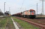 hvle V330.3 mit einem Sch�ttgutzug brummt �ber den Westring (Satzkorn ...