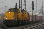 Railion NL 6463 und 6469 durchfahren am 30.12.09 Duisburg-Bissingheim  ...