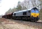 Diese Class 66 ist Dienstagabend durch Munster Richtung Soltau gefahren ...