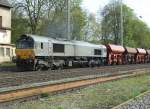 Rurtalbahn Class66 mit Schotterzug in Ratingen-lintorf  ...