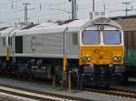 Eine vom zwei werksneuen Euro Cargo Rail Class 77 bilden ...