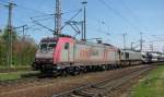 185 593-1 der Crossrail zieht am 21.05. 10 class66 104-9 durch ...
