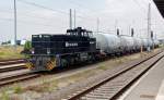 Eine MRCE-G 1206, vermietet an RSB Logistic, zieht am 05.07.10 ...