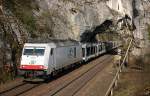 285-103 der ITL mit leeren Autotransportwagen.Ebenfalls am Felsentor erwischt.(17.04.2010,KBS 880) ...