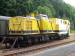V 100.01 der RIS, abgestellt in Mulda(Sachs). Baufahrzeug auf der ...