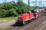 BR 295 290 960-0, zieht ein Autortansportzug in die Nordgruppe zur Autoververladung, am 08.07.10.Fotostandpunkt war der Balkon des Musumstellewerk des Lehrter Eisenbahnverein.