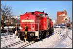 BR 298 298 306-6 kurzer Stop aber es geht gleich weiter.  Nordhafen Stralsund am 26.01.10