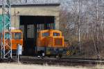 Lok 464 der MIBRAG am 26.3.2010 in Profen.  ...