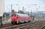 BR 362 362 571 zieht am 02.03.10 zwei Dostos und eine 143er durch den Chemnitzer Hbf