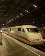 ICE 1 steht sehr fr�h im Hbf Leipzig 28.01.2010  ...
