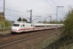 br-401-ice-1-zuge Ein ICE 1 durch f�hrt am 21.04.2010 den Bahnhof Braunschweig Weddel
