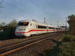 Ein ICE 2 am 28.04.2010 unterwegs bei Eystrup.  ...