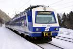 4020 280 bei der Einfahrt in den Bahnhof Semmering, 16.01.2010. ...