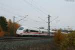 403 *** als ICE 788 (M�nchen Hbf-Hamburg-Altona) bei Iphofen 31.10.09 ...