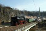 41 1144 und Schiebelok 65 1049 in Dresden-Plauen am 26.03.2010 ...