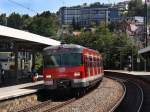 Der 420 968 am 01.08.2009 bei der Ausfahrt aus Feuerbach. ...