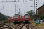 Triebwagen der Baureihe 424 in Hannover-Heinzholz, am 04.05.10 abgestellt. Man ...