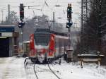 Ein unbekannter vereister Quitschi am 14.02.2010 als RB33 bei der ...