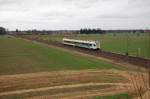 Ein Flirt (Br 428) der Eurobahn mit vielem buntem Graffiti ...