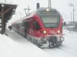 br-429-stadler-flirt-5-teillig Auch 429 030 kam mit nur 10min Versp�tung aus Rostock nach Sassnitz am 03.Februar 2010 in Bergen/R�gen an.