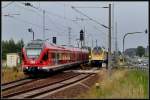 br-429-stadler-flirt-5-teillig Ein Flirt aus Rostock, passiert die Ausweichstelle 'Langendorf' vor den Toren Stralsund`s.  am 05.07.09