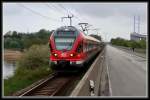Ein Flirt auf dem R�gendamm, unterwegs nach Sassnitz. 
Stralsund ...