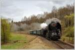 Zwischen Protivec und Bochov fuhr der Zug als Sp 96760. ...