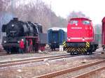 br-50-50-drg-dr-db-050-053-db BR 50 kurz nach dem sie repariert wurde und die V100 Ost beim umsetzen. (27.03.10)