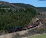 50 2740 der UEF mit dem Fotog�terzug (Ulmen-Gerolstein)  ...