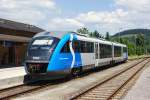 br-5022 5022 045 'S-Bahn Steiermark' bei der Wende R2745/R2748. Aspang, 27.06.2010