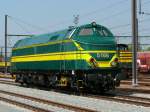 BR 51 175 Jahre Eisenbahn in Belgien. Zu diesem Anlass hatte der PFT(Patrimoine F�rroviaire et Tourisme) am Wochenende vom 26/27. Juni 2010 im Bahnhof von Saint Ghislain eine grosse Ausstellung von historischem Material organisiert. Hier die 5166 der SNCB/NMBS. Diese Dieselloks zogen schwere Personen- und G�terz�ge auf ebenen Strecken ab 1963.  Aufgenommen am 26/06/2010.