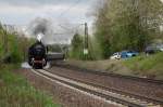 br-52--kriegslok-52-drg-dr-db--nicht-052-db- BR 52 1360-8 fuhr am 01.05.2010 mit ihrem Sonderzug von Vienenburg zum Dampflokfest in Bebra, hier hinter Sontra.