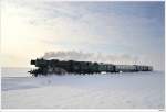 br-52 52.7612 mit dem SDZ R 16102. Hier mitten im Outback von Naglern, 23.1.2010.
