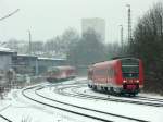 Hof Hbf am 8.01.2010. Neben starkem Schneefall konnte in der ...