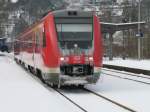 612 047 und 612 547 verlassen am 15.02.2010 den Bahnhof ...