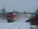 Eine Doppeleinheit der Baureihe 612 bei der Einfahrt in Wiesau ...