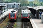 628 420 und 612 656 am 23.05.2010 in Hof Hbf. ...