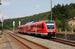 br-612-regioswinger-dbag 612 594/094 in Zeulenroda unt. Bf am 22.07.2010 bei der Ausfahrt als RE3643. 