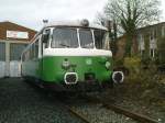 Der Schienenbus VT 23 der RSE steht auf dem Gel�nde ...