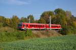 628+928 247 als RB Neukirchen-Lauf (links der Pegnitz) am 07.10.2009 ...