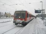 br-628-----928--629 Hier 928 683 und 628 435 als RE5800 von Bad Belzig nach Szczecin Glowny, bei der Ausfahrt am 1.2.2010 aus Angerm�nde.