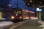 RE4 der fliegende Schweriner in Ludwigslust an Bahnsteig 3. 04.02.2010 ...
